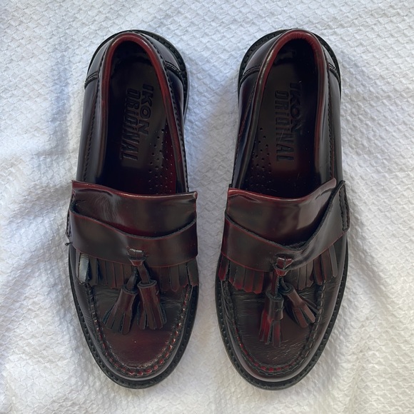 Ikon Original Ladies Selecta Oxblood Retro All Leather Tassel Loafers, Size 36 - Picture 2 of 8